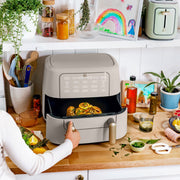 Beautiful 19564 9 Qt TriZone Air Fryer, Porcini Taupe