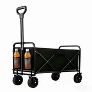 Sztongfei Folding Wagon Cart, Heavy Duty 680 lbs Capacity, All-Terrain Oversized Wheels, Extra Large Collapsible Utility Wagon, Compact Foldable Pull Cart, Black