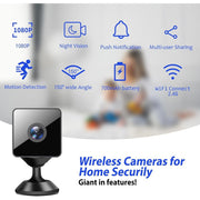 WrongDuck Mini Wireless Security Camera, 1080P HD, Magnetic Mount, Motion Detection, Night Vision, WiFi, Indoor Outdoor