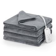 Sunbeam 13704 Electric Heated Bed Blanket Grey Soft Microplush 12 Heat Settings Twin 84 x 62