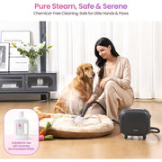 Schenley 21-in-1 Household Steam Cleaner, High-Pressure 1500W Steamer with 45.5 fl oz Water Tank, Fast 8-Minute Heat-Up, Portable Multi-Purpose Cleaner, Magenta & Noble Gray, SLFCSC084