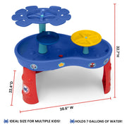 Delta Children Spidey and His Amazing Friends 3-Tier Water Play Table with 9-Piece Toy Set, Blue, TT89081SM-1164