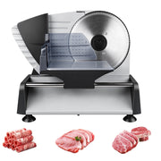 Behome Electric Meat Slicer, 200W Motor, 7.5-Inch Stainless Steel Blade, Adjustable Thickness up to 15mm, Silver, CP-C853
