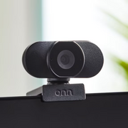 onn 1440P Webcam with Autofocus and Built-in Microphone, Adjustable,Black
