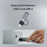 TP-Link BE3500 Wi-Fi 7 Dual-Band Wireless USB Adapter, 2-in-1 USB-C & USB-A, WPA3 Security, Windows 10/11 Compatible, Archer TBE3500U