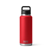 YETI Rambler 46 oz Hydration Bottle with Chug Cap, Double-Wall Vacuum Insulated, Stainless Steel, No Sweat Exterior, Rescue Red, 81481048