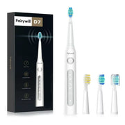 Fairywill Sonic Electric Toothbrush with 5 Modes for Adults Rechargeable Toothbrush with Smart Timer ADA Accepted and 4 Brush Heads 2H Charge for 30 Days?White