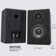 Lonpoo Passive Bookshelf Speaker, 75W x 2, Classic Wooden Near Field Monitor, 4