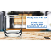Discount Promos Heavy Base Old Fashioned Whiskey Glasses, 10 oz, Set of 10, Clear, 0414AL