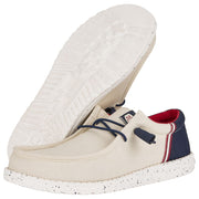 HEYDUDE Wally Funk Americana Canvas Shoes for Men - Off White - 10M