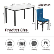 Segmart Dining Table Set - B1450 5 Piece Kitchen Dining Table and Chair Set, Blue