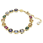 Swarovski Stilla Bracelet with Multicolor Crystals, Gold-Tone Plated, Adjustable 6.38-7.88 in, 5662925