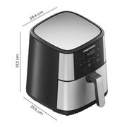 Chefman TurboFry 6-Quart Digital Air Fryer with Touch Controls, 4 Cooking Functions, Stainless Steel, RJ38-SS-6T-WM