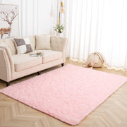 Lochas Luxury Fluffy Area Rug, Ultra Soft High Pile, Non-Slip Rubber Backing, Pink, 6 x 9 ft, HS0029FHO