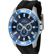 Invicta 37186 Men's Pro Diver Quartz Black Silicone Strap Chronograph Blue Dial Watch