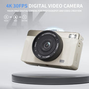 Yintiny 4K Digital Camera, 16X Optical Zoom, Anti-Shake, 3 in 180 Flip LCD Screen, 21MP CMOS Sensor, Built-In Filters, 32GB SD Card, White, 20251206