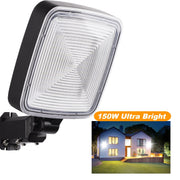 SUNBEAK Motion Sensor LED Barn Light, 150W, 20,000 Lumens, 6500K Daylight White, Adjustable Angle 0-150, IP66 Waterproof, Die-Cast Aluminum, Pack of 2