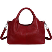 Feledorashia 20220808 Women Satchel Genuine Leather Top Handle Handbag Large Work Tote Shoulder Bag Crossbody Purse Red