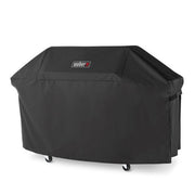 Weber Premium Grill Cover for Genesis 400 Series 4-Burner Gas Grills, Water-Resistant Black, Durable Polyester, Secure Fastening Straps, 7758