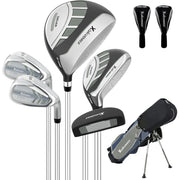 XDriveMax 6 Pieces Junior Golf Club Set for Ages 8-12, Right Handed, Gray, Includes Stand Bag and Head Covers