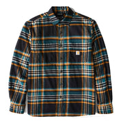 Carhartt Men's Rugged Flex Relaxed Fit Midweight Flannel Long-Sleeve Plaid Shirt, Black, XL, 107010
