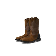Carhartt Montana Square Steel-Toe Wellington Work Boots, Water Resistant Brown Oil-Tanned Leather, 11 Inch Pull-On, Size 10.5 W, FQ1284-M