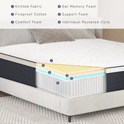 Z-HOM M065AH193 Hybrid Mattresses in a Box 14 Inch, King, White