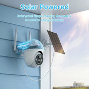 Anran Q01 360 View Wireless 2K Solar Security Camera with Spotlight, White