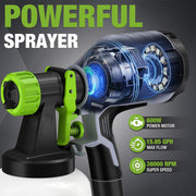 WORKPRO Paint Sprayer, 600W HVLP Spray Gun with 4 Nozzles, 3 Adjustable Spray Patterns, 44 Fl. Oz Container, Adjustable Flow Control, W125367AW