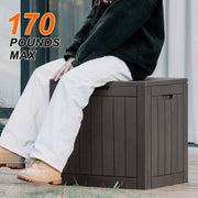 Gianna 31 Gallon Resin Deck Box, Waterproof UV Resistant Outdoor Storage, Brown, JBX