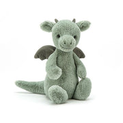 Jellycat Bashful Dragon Stuffed Animal, Small 7 in, Green Plush BASS6DGN