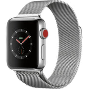 Apple Watch Gen 3 Series 3 Cell 38mm Stainless Steel - Starlight Milanese Loop MR1F2LL/A