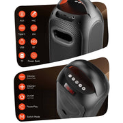 RUIMATECH T9 Portable Bluetooth Party Speaker, 80W Peak Power, True Wireless Stereo, Dynamic 8-Color Light Show