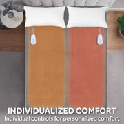 Sunbeam 13702 Electric Heated Bed Blanket, Soft Brushed Fleece, Gray, Queen 90 x 84 in, 12 Heat Settings