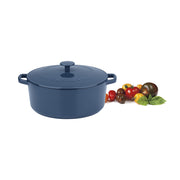 Cuisinart Chef's Classic Enameled Cast Iron 7 Qt Round Covered Casserole, Provencal Blue, CI670-30BG