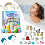 PickMora Gift 101822393 Bath Bombs for Kids, 20 Pack Handmade Natural Organic with Surprise Animal Toys, Assorted Scents, Gift Box