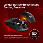 HyperX Pulsefire Fuse Wireless Gaming Mouse, Ambidextrous Design, 12,000 DPI, Dual Wireless Connectivity, Black