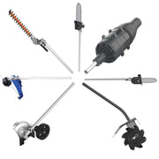 Link-On Curved Shaft Cultivator Attachment, Adjustable 7-10 in Steel Tines, Durable Gearbox, Compatible with 4-Cycle and 2-Cycle String Trimmers