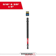Milwaukee 49-66-4746 SHOCKWAVE Impact Duty 5/16 and 3/8 X 6 in. QUIK-CLEAR 2 in 1 Magnetic Nut Driver