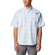 Columbia PFG Super Tamiami Short-Sleeve Button-Down Shirt - Collegiate Navy Gradient Check - L