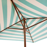 DestinationGear 1283 6.5' Square Market Umbrella, Soft Teal/Ivory Stripe, UV Protection