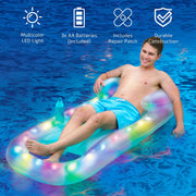 Bluescape LED Pool Lounge Inflatable Floating Lounger with Color-Changing Waterproof LEDs Clear PVC BS-PL103-999