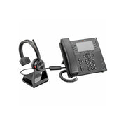 HP Poly Wireless DECT Headset System for Desk Phones, Mono Over-Ear, Noise Cancelling Microphone, 393.7 ft Range, Black, 783Q5AA#ABA