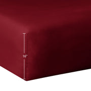 Mainstays MS9305771522-A4 4-Piece 300 Thread Count Luscious Merlot CVC Cotton Blend King Bed Sheet Set, Red