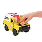 Imaginext Toy Story Pizza Planet Truck with Buzz Lightyear and Alien Action Figures, Interactive Pizza Launcher, Red and Yellow