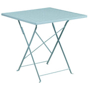 Flash Furniture CO1SKY Sky Blue Contemporary/Modern Dining Table, Metal with Blue Metal Base
