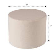 Better Homes & Gardens 20in Round Outdoor Pouf Ottoman, Foam Filled, Fade-Resistant Beige Polyester