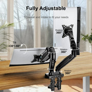 PERLESMITH 46376 Dual Monitor Mount Stand, Adjustable Spring Computer Monitor Desk Mount Arm fits 13-32