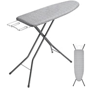 KINGRACK Floor Standing Ironing Board with Heat-Resistant Cotton Cover, Iron Rest, 7 Height Adjustable, 43x13 in, Gray, TYB1343H-22G