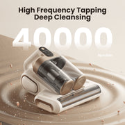 KANFUAQ Mattress Vacuum Cleaner, Cordless Handheld Vacuum with 18Kpa Suction, UV-C Light, Ultrasonic Vibration, HEPA Filtration, LED Display, White
